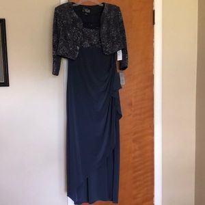 Formal dress with sequined bolero jacket